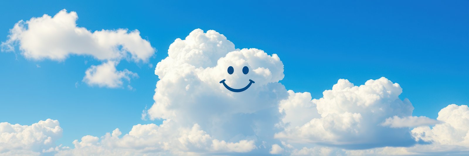 A large cumulus cloud floats in a clear blue sky